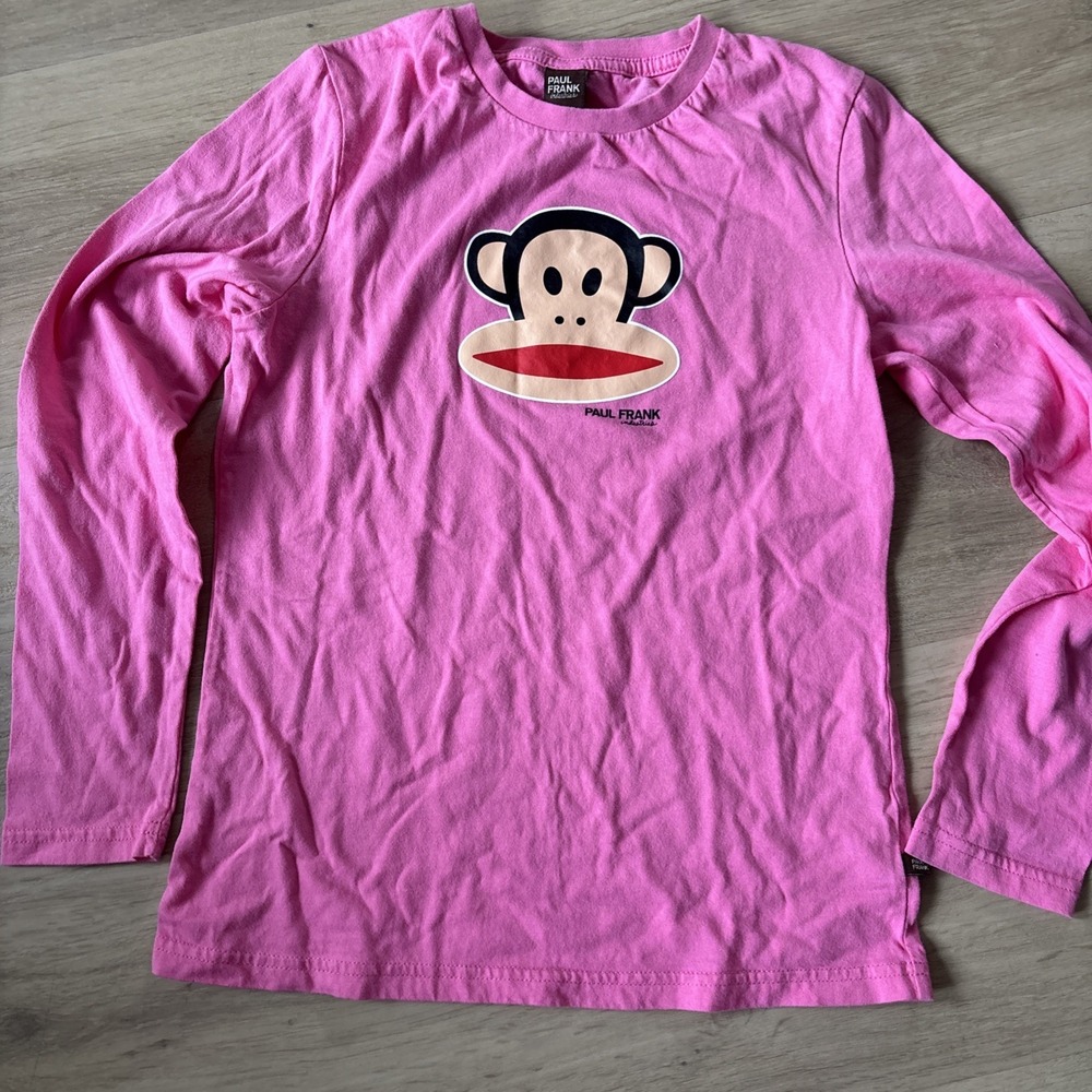 Vintage 90s Y2k Paul Frank Julius Monkey T Shirt unisex  ~ Rare Small Pink